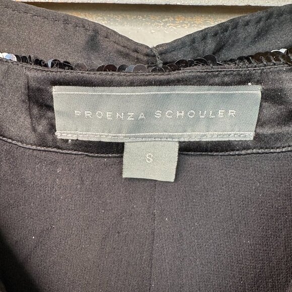 Proenza Schouler Sequin Wide Leg Karate Pants Black Sz S - Picture 13 of 15